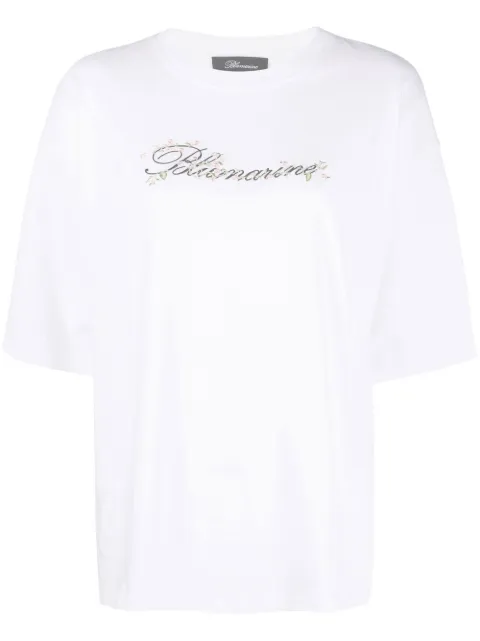 Blumarine embroidered-logo detail T-shirt White 2T017A