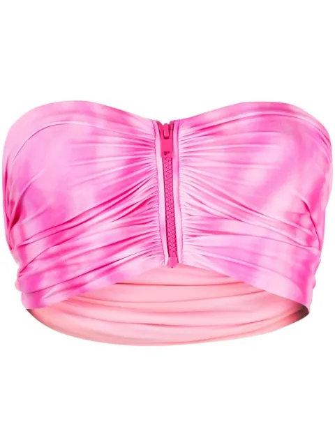 GANNI tie-dye bandeau bikini top Pink A4397