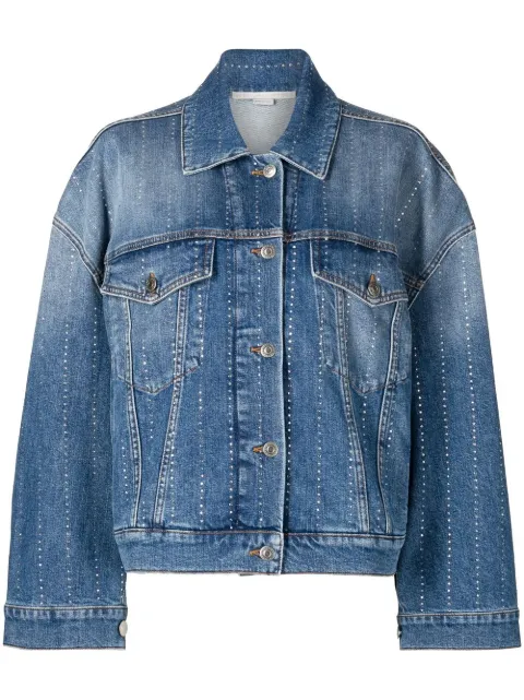 Stella McCartney rhinestone-embellished denim jacket Blue 6D00593SOH95