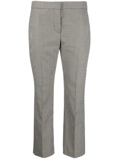 Alexander McQueen checked cropped slim-fit trousers Black 584873QJAC0