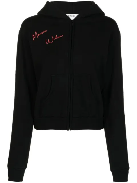 Maisie Wilen graphic-print zipped hoodie Black PS22YS205PS22