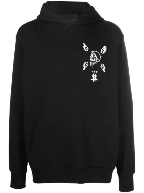Philipp Plein skull graphic-print hoodie Black UABCMJB2498PJO002N