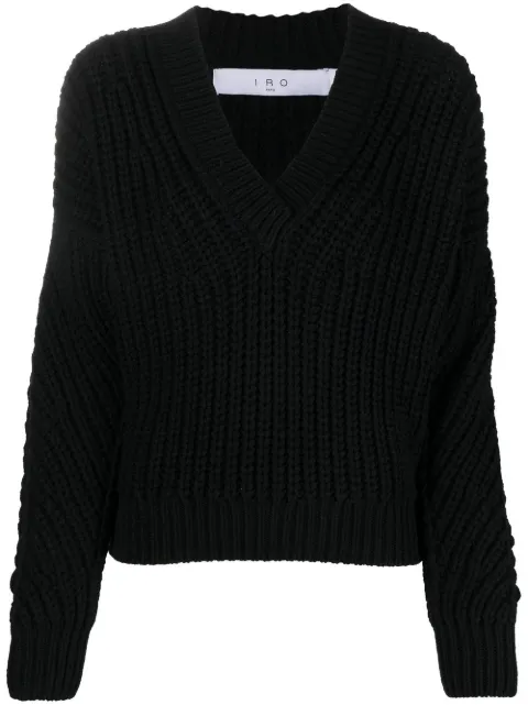 IRO chunky-knit V-neck jumper Black WP12SHAA