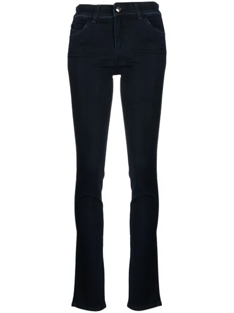 Emporio Armani high-waisted slim-cut trousers Blue 8N2J182DL2Z
