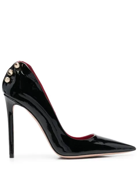 HARDOT 110mm bar-detail patent leather pumps Black HSASS11B