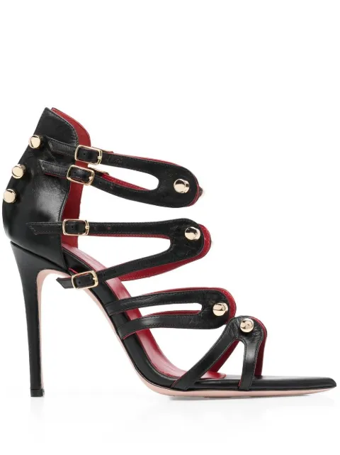 HARDOT 100mm bar-detail strappy sandals Black HFKME10B
