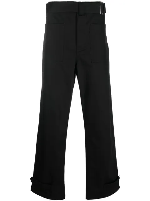 Alexander McQueen buckled four-pocket straight trousers Black 711229QTS22