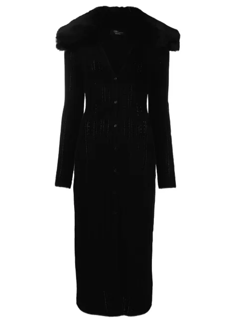 Blumarine faux-fur collar knitted dress Black 2A194A