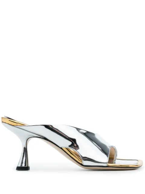 Wandler Julio metallic leather mules Silver 22208760904