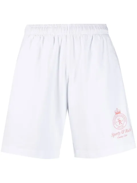 Sporty & Rich logo-print shorts White SH472WH