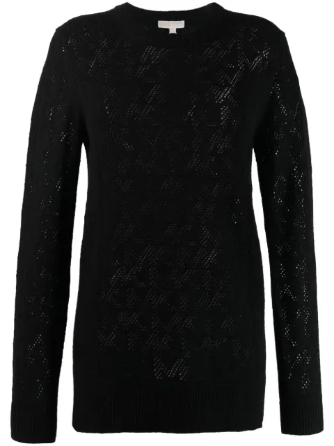 Michael Michael Kors logo-knit long-sleeve jumper Black MU260DBCSN001