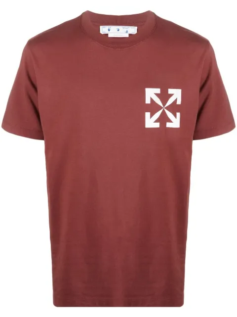Off-White Arrows-logo cotton T-shirt Red OMAA027F22JER0032801