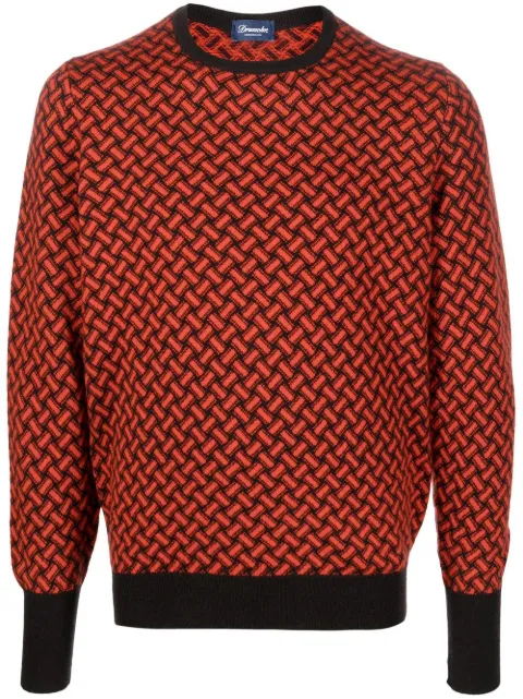 Drumohr Razor Blade patterned jumper Red D2K103