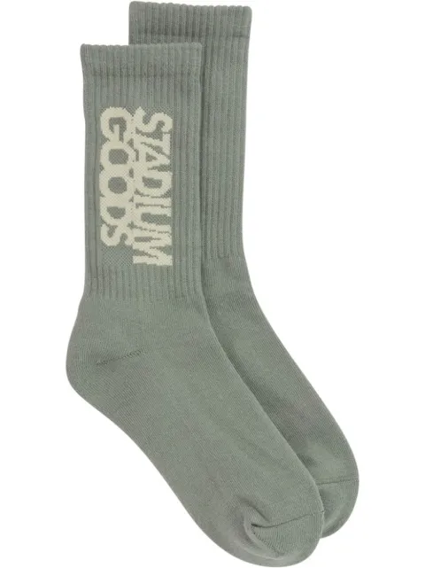 STADIUM GOODS® ribbed logo "Dry Moss" socks Green SGS0445