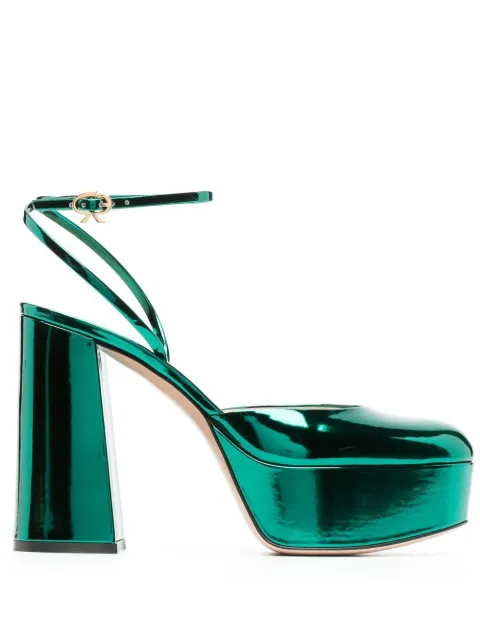 Gianvito Rossi Dua platform pumps Green G9538470RICMET