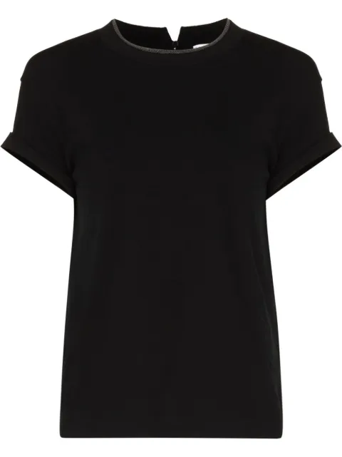 Brunello Cucinelli round-neck short-sleeve T-shirt Black M0T18BD200C101