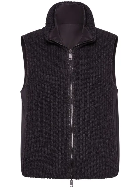 Brunello Cucinelli reversible padded zip-up gilet Black M52570006CE928