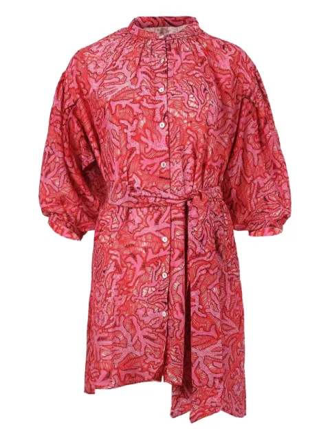 Chufy belted mini shirt dress Pink ODHS222GP