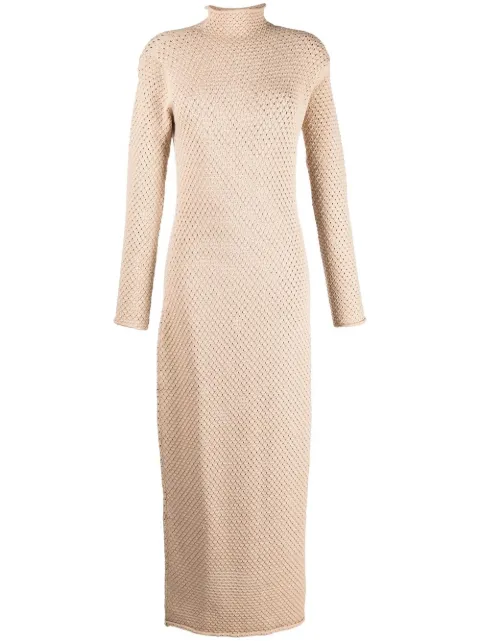 AERON long-sleeve maxi jumper dress Neutrals AW22PFDR359406107
