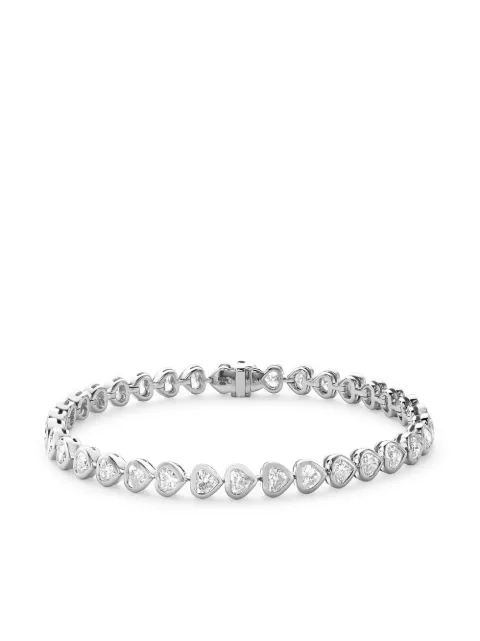Pragnell 18kt white gold heart-shaped diamond line bracelet Silver CR2218
