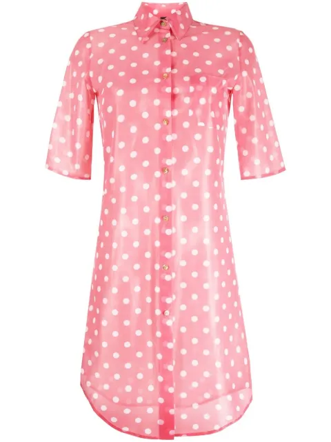 Jean Paul Gaultier Pre-Owned 1990s polka-dot sheer shirtdress Pink JPG1009PT