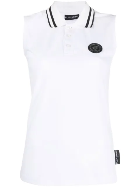 Plein Sport Statement logo-patch polo shirt White FABCWTK2613PTE003N
