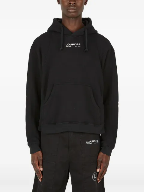Lourdes graphic-print hoodie Black LO2SXF02AP