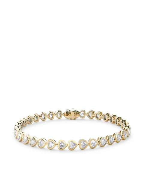 Pragnell 18kt yellow gold heart shaped diamond line bracelet Gold CR2260