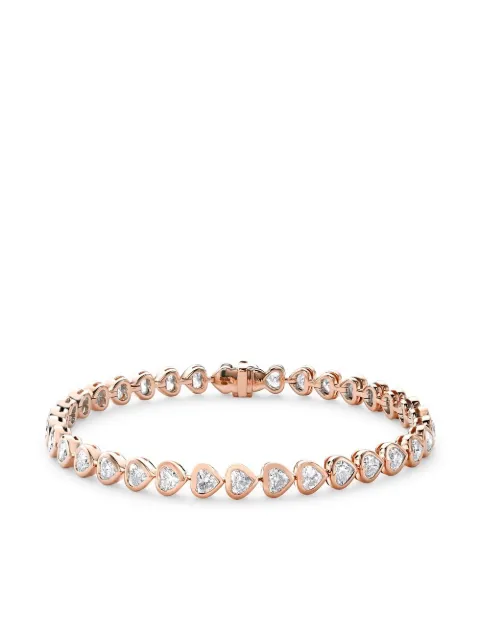 Pragnell 18kt rose gold heart shaped diamond line bracelet Pink CR2257