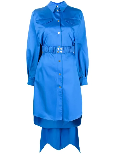 AZ FACTORY belted Utility Trapeze dress Blue DRS108TW5