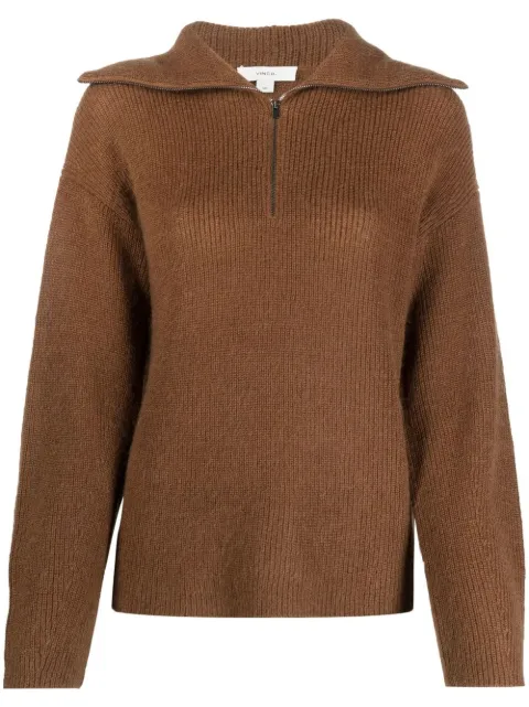 Vince half-zip pullover jumper Brown V855979115