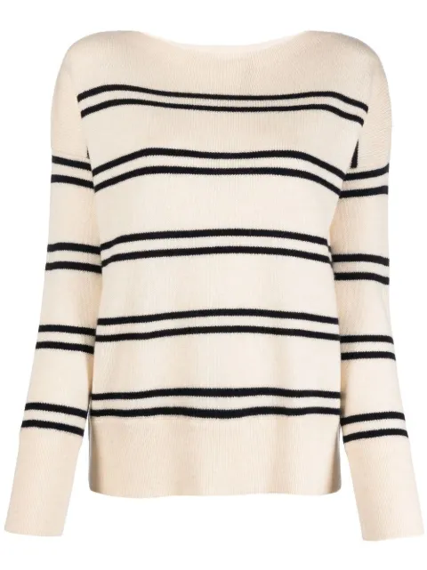 Vince striped crew-neck jumper Neutrals V855779102
