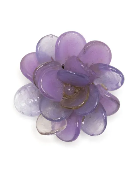 CHANEL Pre-Owned 2001 Camélia motif brooch Purple DPBOG6565