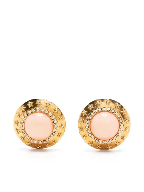 CHANEL Pre-Owned 1984-1992 star-motif rhinestone-embellished clip-on earrings Gold DPBOG6556