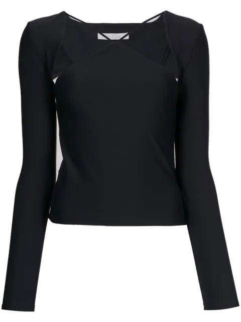 Rokh cut-out detail long-sleeve T-shirt Black R0CA243NL