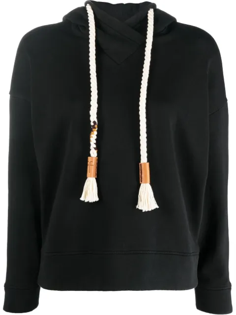 Forte Forte rope-drawstring cotton hoodie Black 9420MYTSHIRT