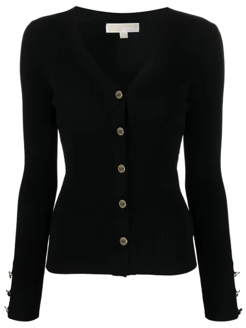 Michael Michael Kors logo-debossed button-front cardigan Black MU260D833D