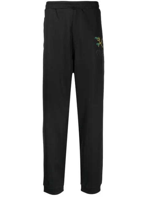 Kenzo crest logo-embroidered track pants Black FC65PA7904IP