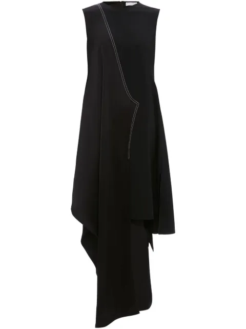 JW Anderson sleeveless asymmetric dress Black DR0307PG0810999