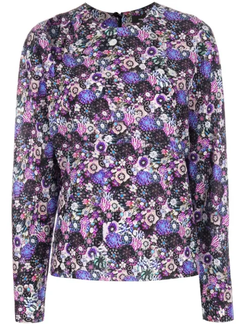 ISABEL MARANT floral-print stretch-silk blouse Purple HT236422A023I