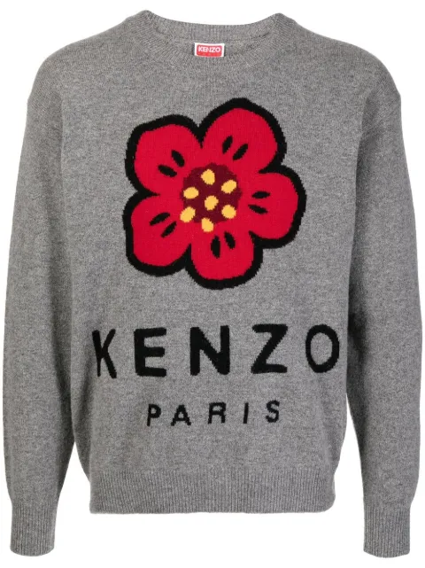 Kenzo Boke Flower crew-neck jumper Grey FC65PU3453LD