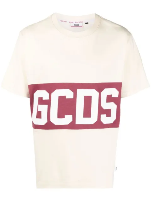 GCDS logo-print cotton T-shirt Neutrals CC94M130146