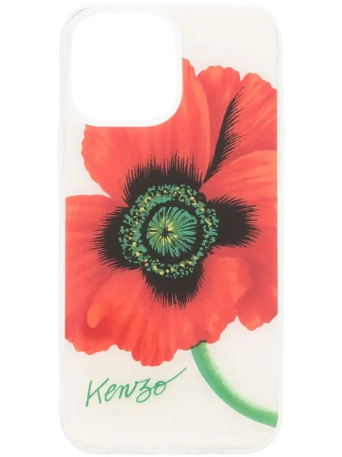 Kenzo Poppy-print iPhone 13 Max Pro case Red FC6COI13MRPO