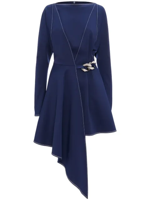 JW Anderson chain link-embellished asymmetric dress Blue DR0311PG0999884