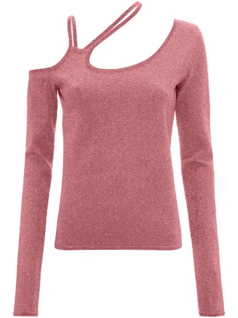 JW Anderson cut-out metallic asymmetric top Pink KW0788YN0181344