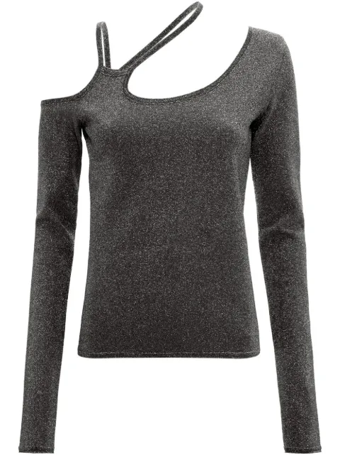 JW Anderson cut-out metallic asymmetric top Grey KW0788YN0181975