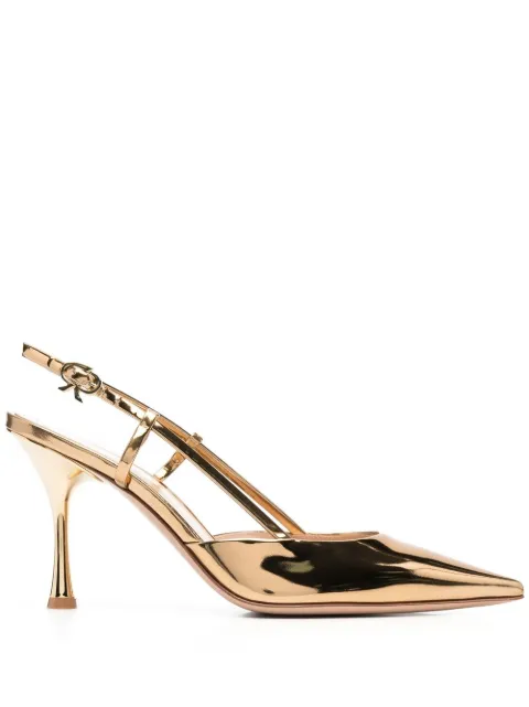 Gianvito Rossi Ascent 85mm slingback pumps Yellow G9533585LACMET