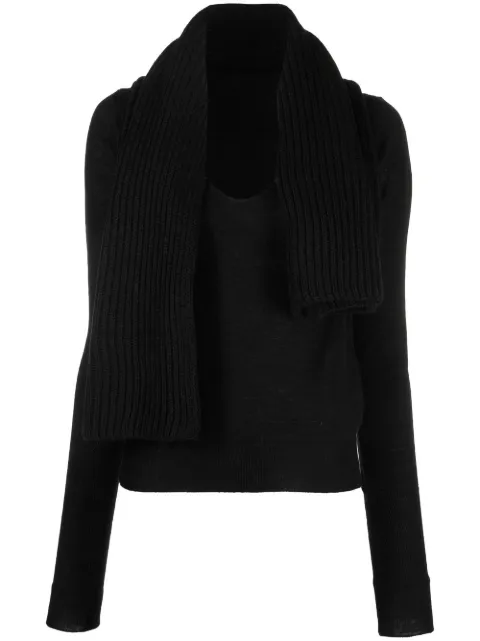 MM6 Maison Margiela scarf-collar detail jumper Black S52HA0252S18056