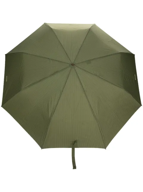 Moschino logo-print pinstripe umbrella Green 8509TOPLESSM