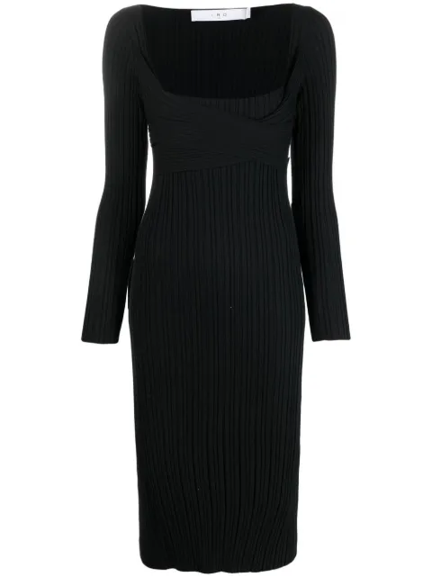 IRO ribbed-knit midi dress Black WP33AKABARO